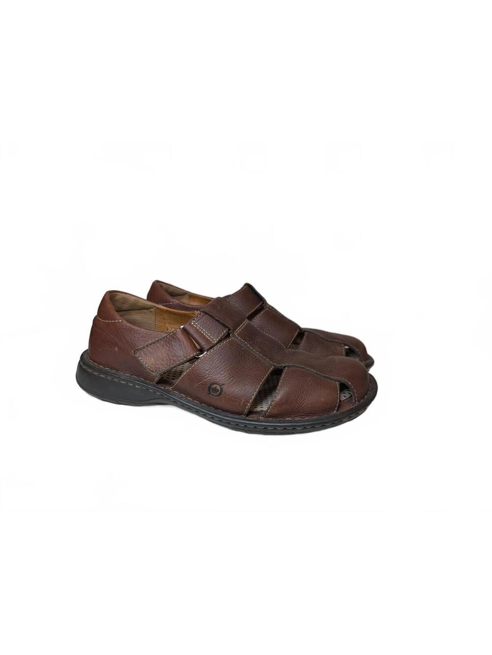 Born M6094 Brown Leather Fisherman Sandals Men's Size 9